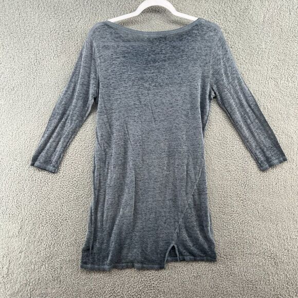 Brochu Walker Linen Knit Tunic Top Size Medium Blue Gray Lagenlook - Picture 2 of 9